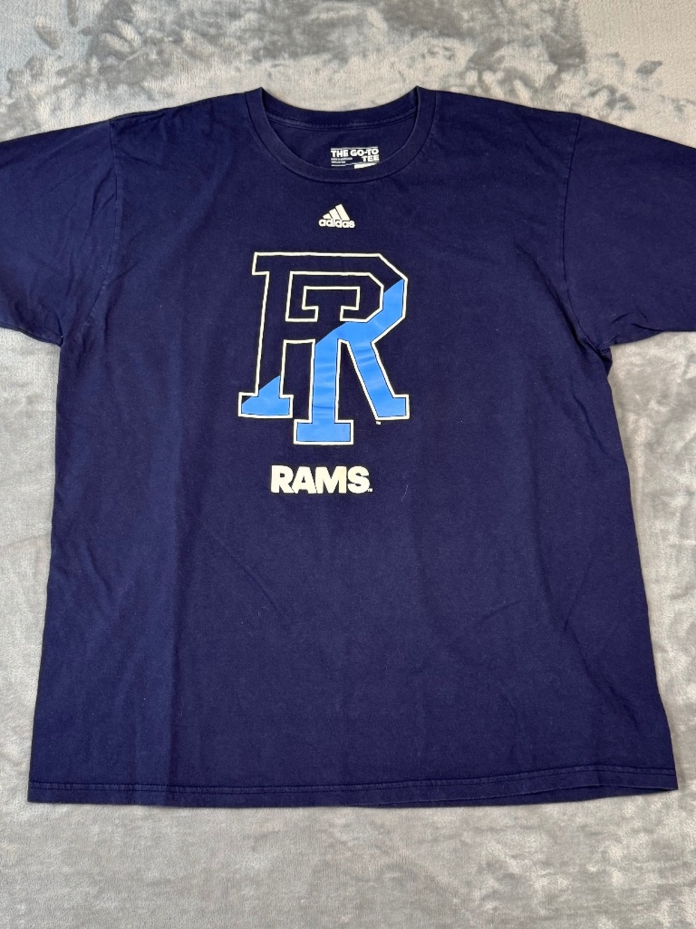 Rhode Island Rams T-Shirt XL Navy Blue Adidas The Go-To Tee NCAA Graphic